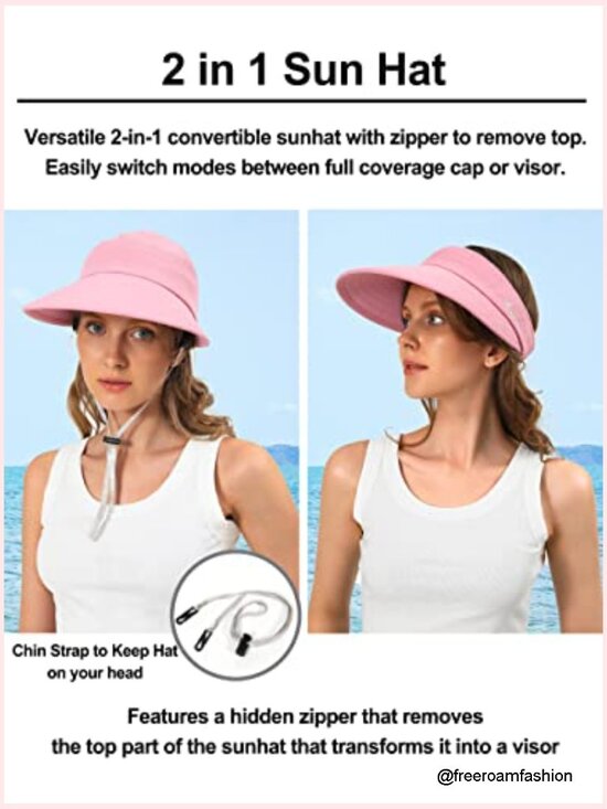 Wide Brim Sun Visor UV Protection Dual Purpose Beach Hat Packable Cap main image 6